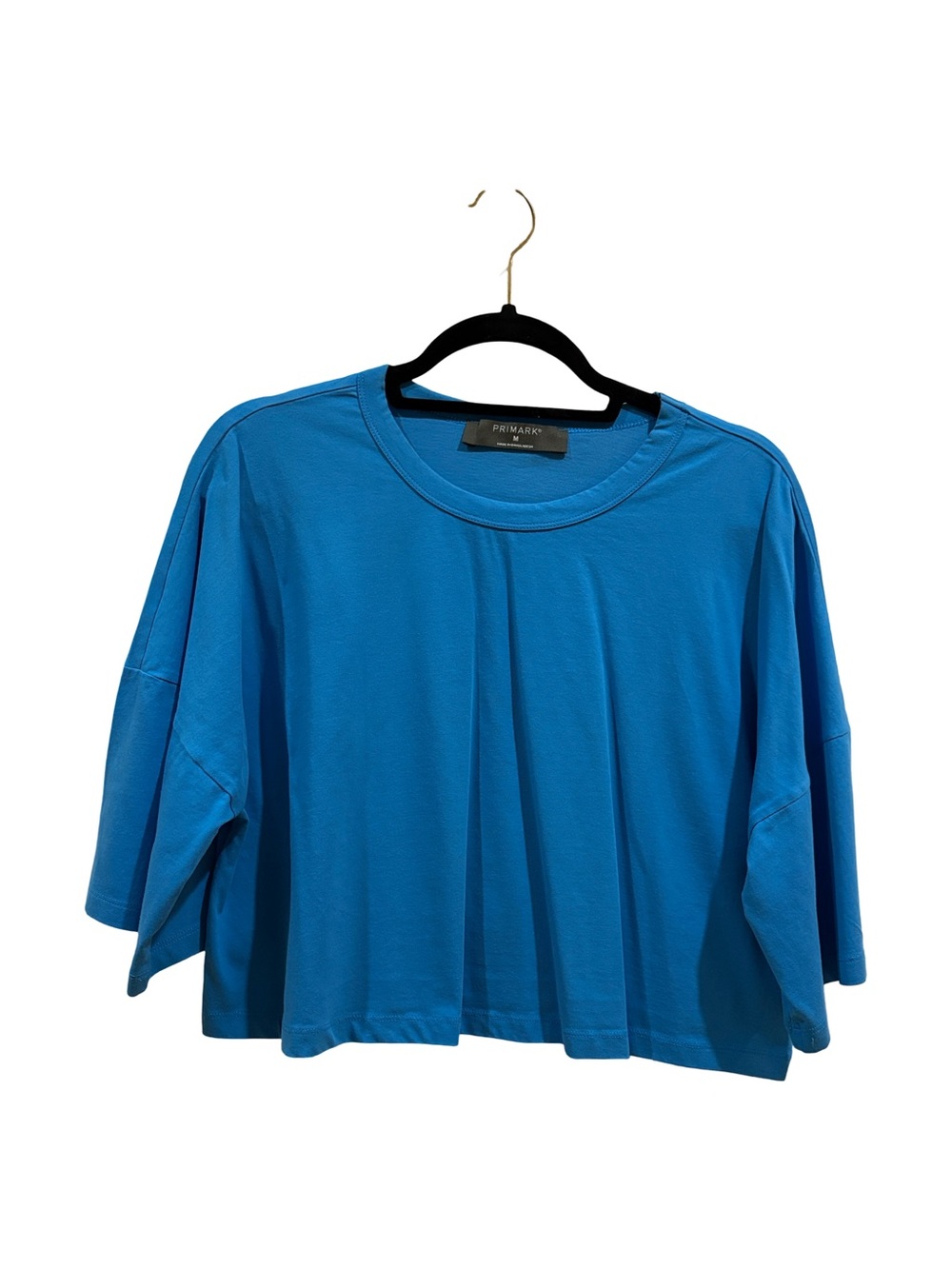 🏡 Primark Boxy Crewneck Crop Top - Blue - Size M